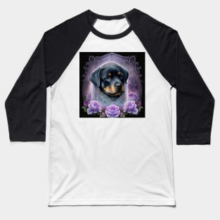 Gothic Rottweiler Puppy Baseball T-Shirt